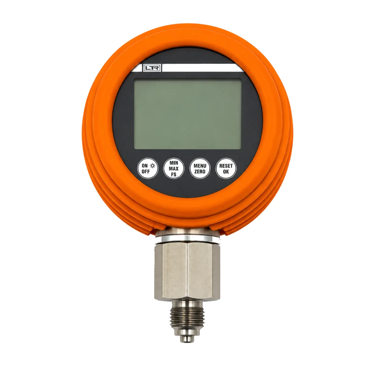 DM80 M: 4-button digital pressure gauge, orange cap